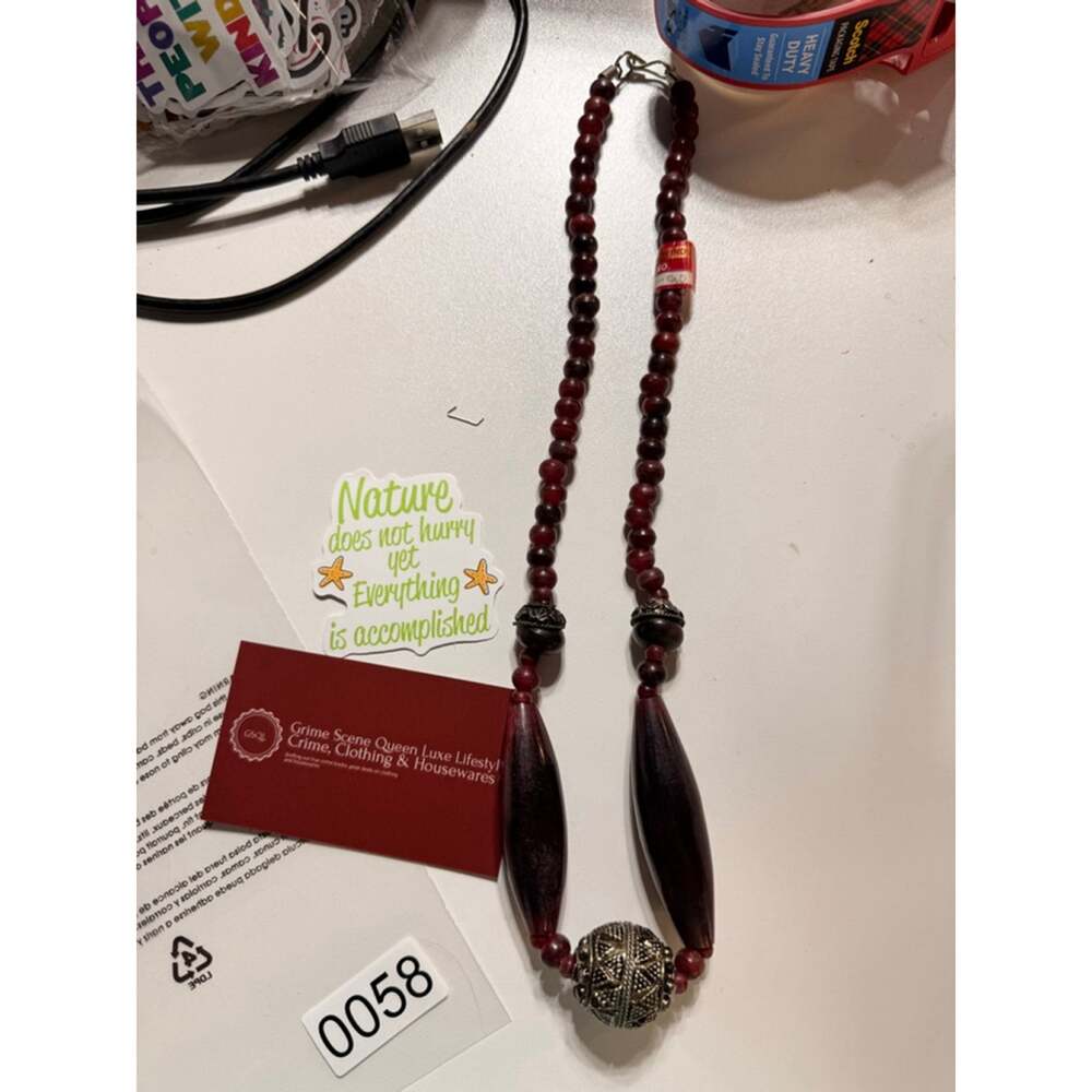 Women's Unbranded Red Beaded Necklace from vendor for Free People and Anthropo